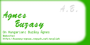 agnes buzasy business card