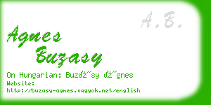 agnes buzasy business card